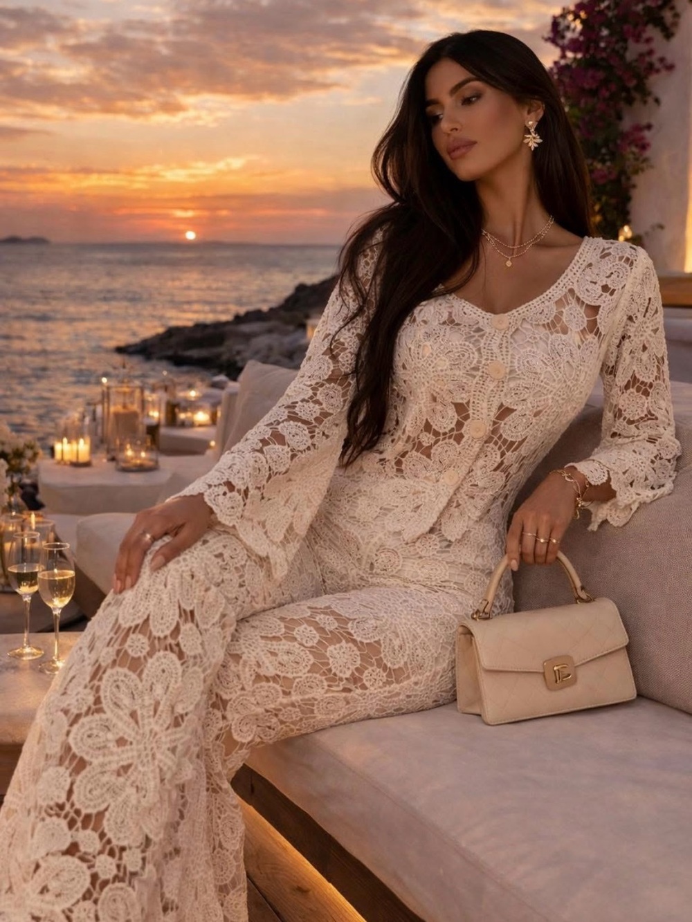 Santorini Sunset | LC Lizette Crochet Lace Resort Set